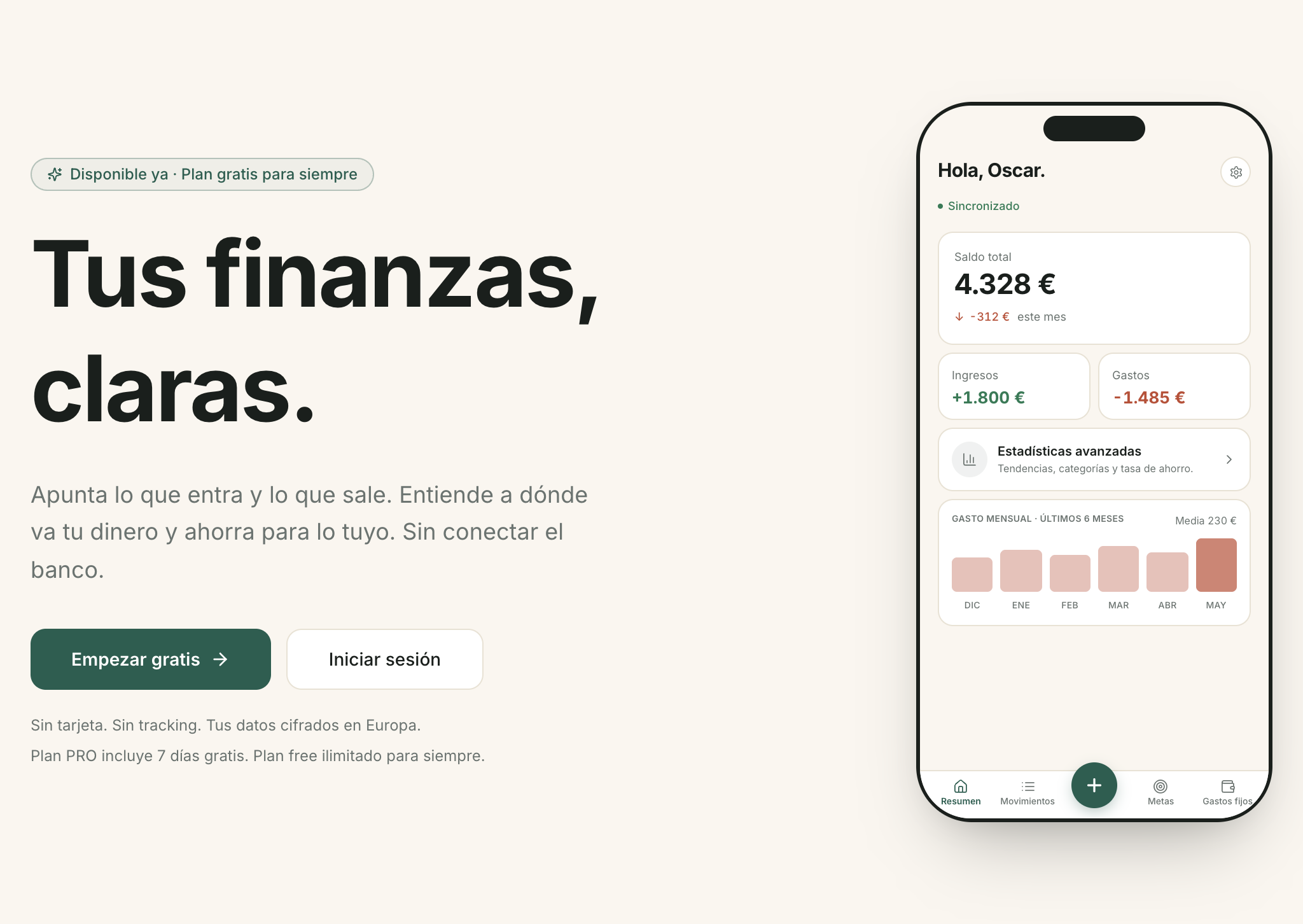 Sumant - Finanzas personales claras y privadas