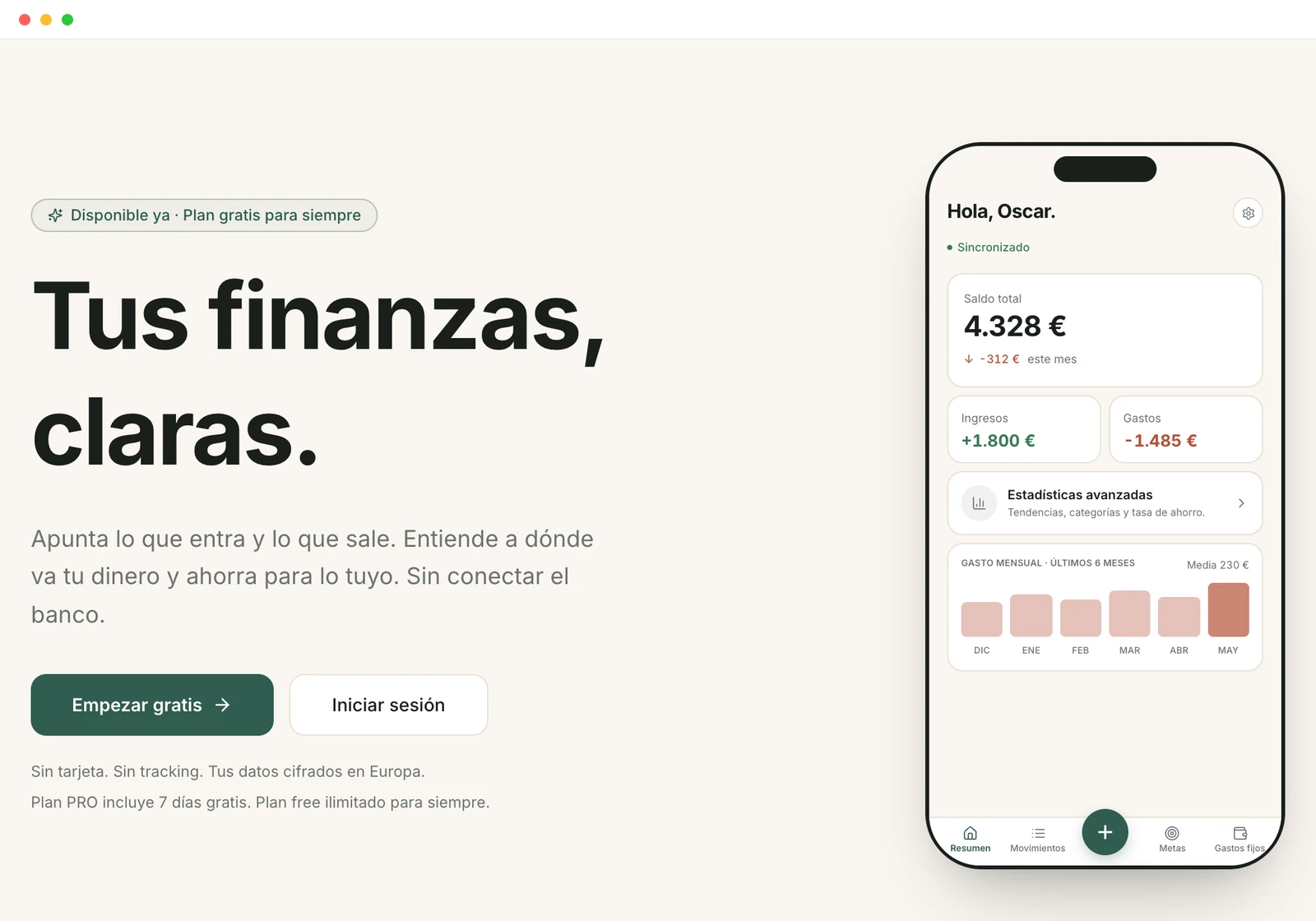 Sumant - Finanzas personales claras y privadas
